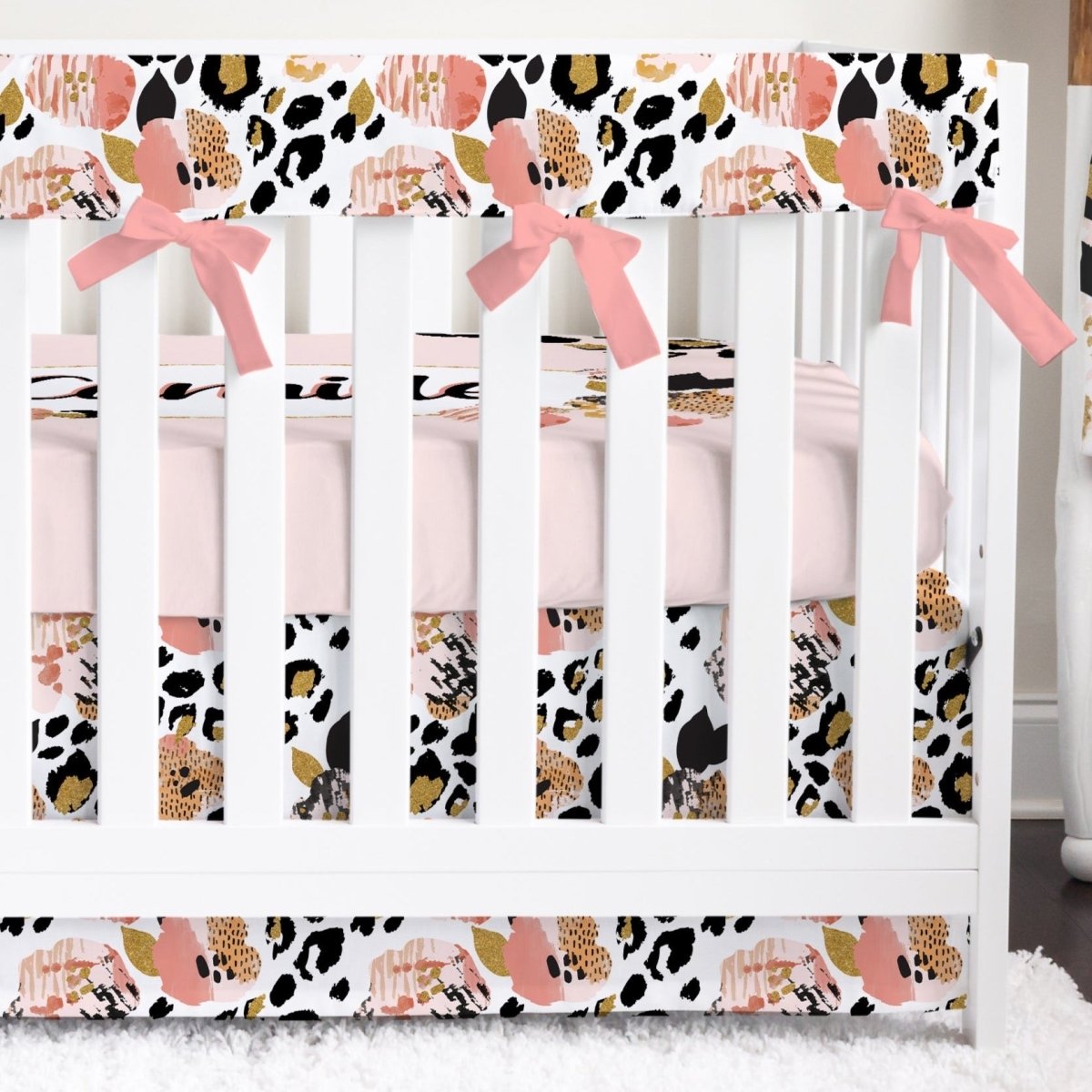 Leopard Love Personalized Crib Bedding - gender_girl, Leopard Love, text