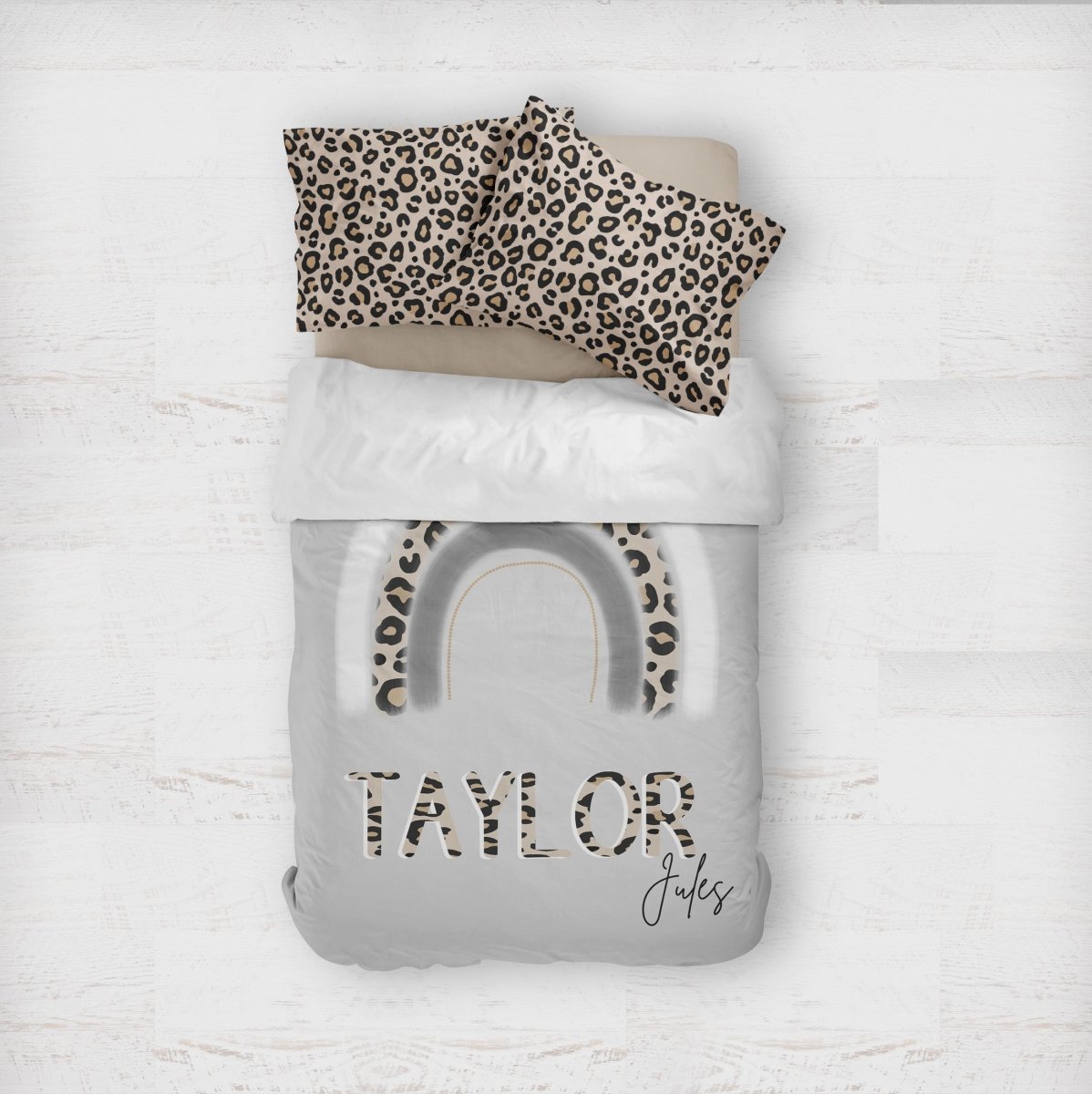 Leopard Rainbow Kids Bedding Set (Comforter or Duvet Cover) - gender_boy, gender_girl, gender_neutral