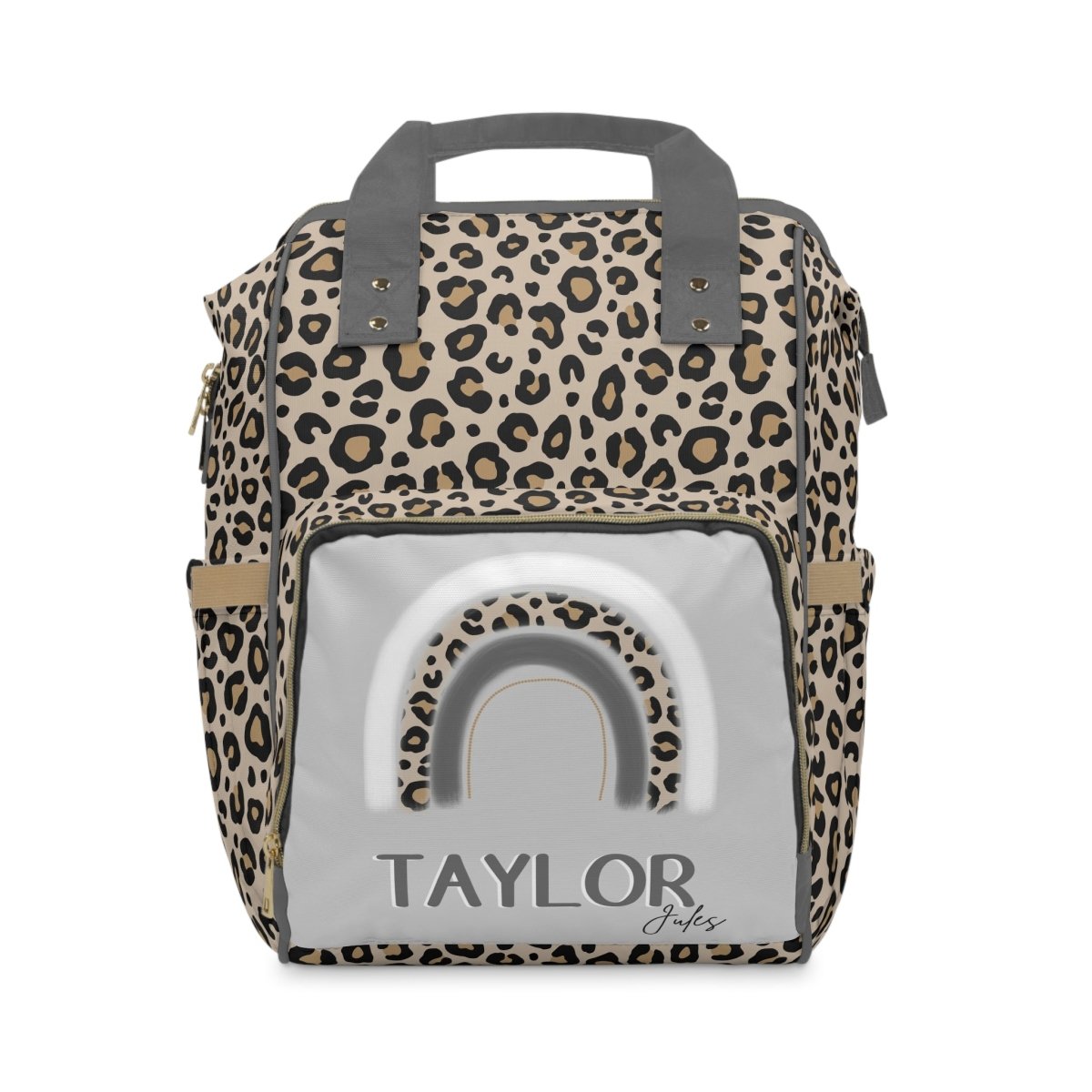 Leopard Rainbow Personalized Backpack Diaper Bag - Diaper Bag