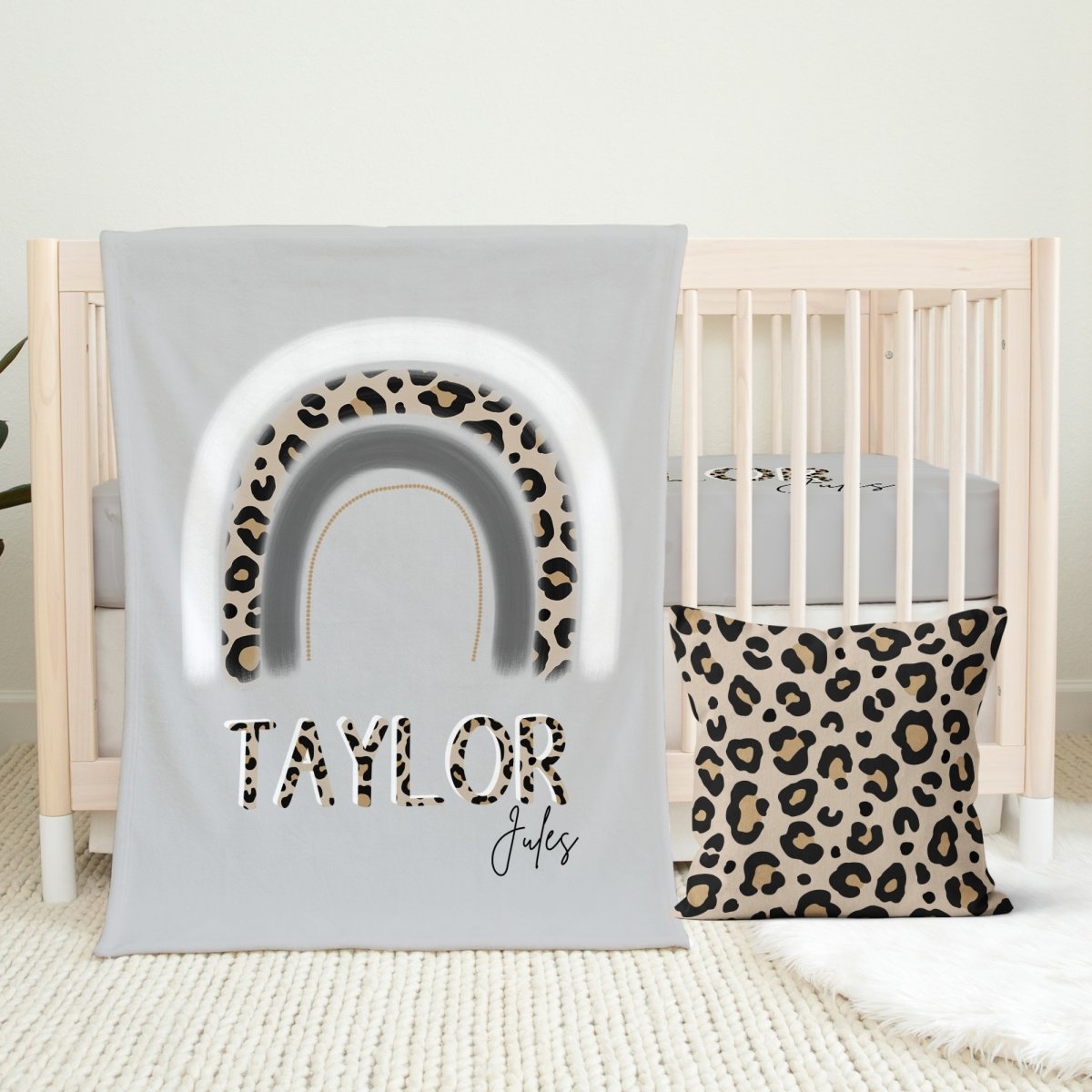 Leopard Rainbow Throw Pillow - gender_boy, gender_girl, gender_neutral