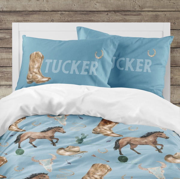 Little Cowboy Kids Bedding Set (Comforter or Duvet Cover) - gender_boy, text, Theme_Southwestern