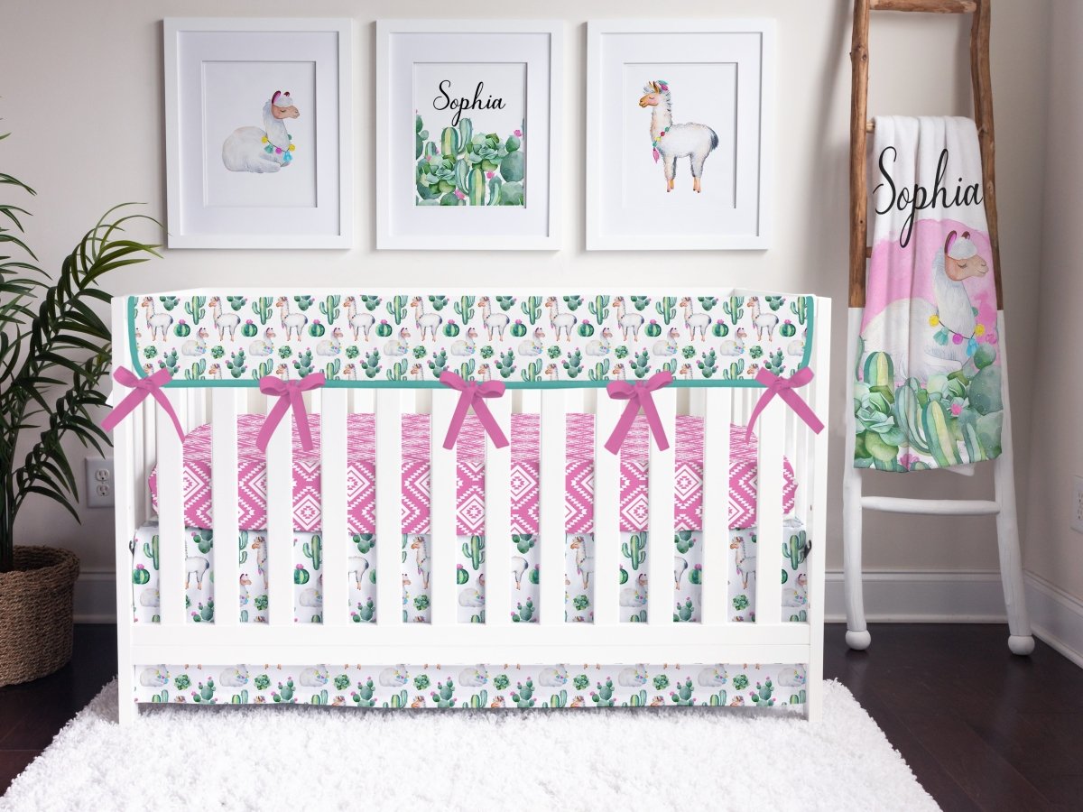 Llama Love Crib Bedding - Girl Crib Bedding