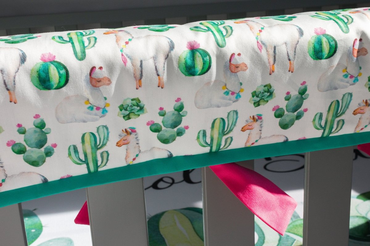 Llama Love Crib Rail Guards - gender_girl, Llama Love, Theme_Southwestern