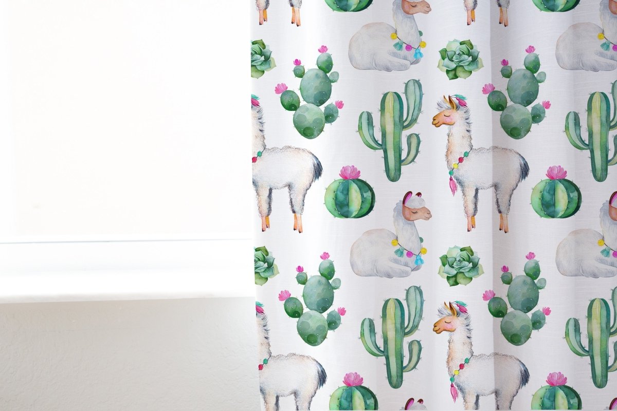 Llama Love Curtain Panel - gender_girl, Llama Love, Theme_Southwestern