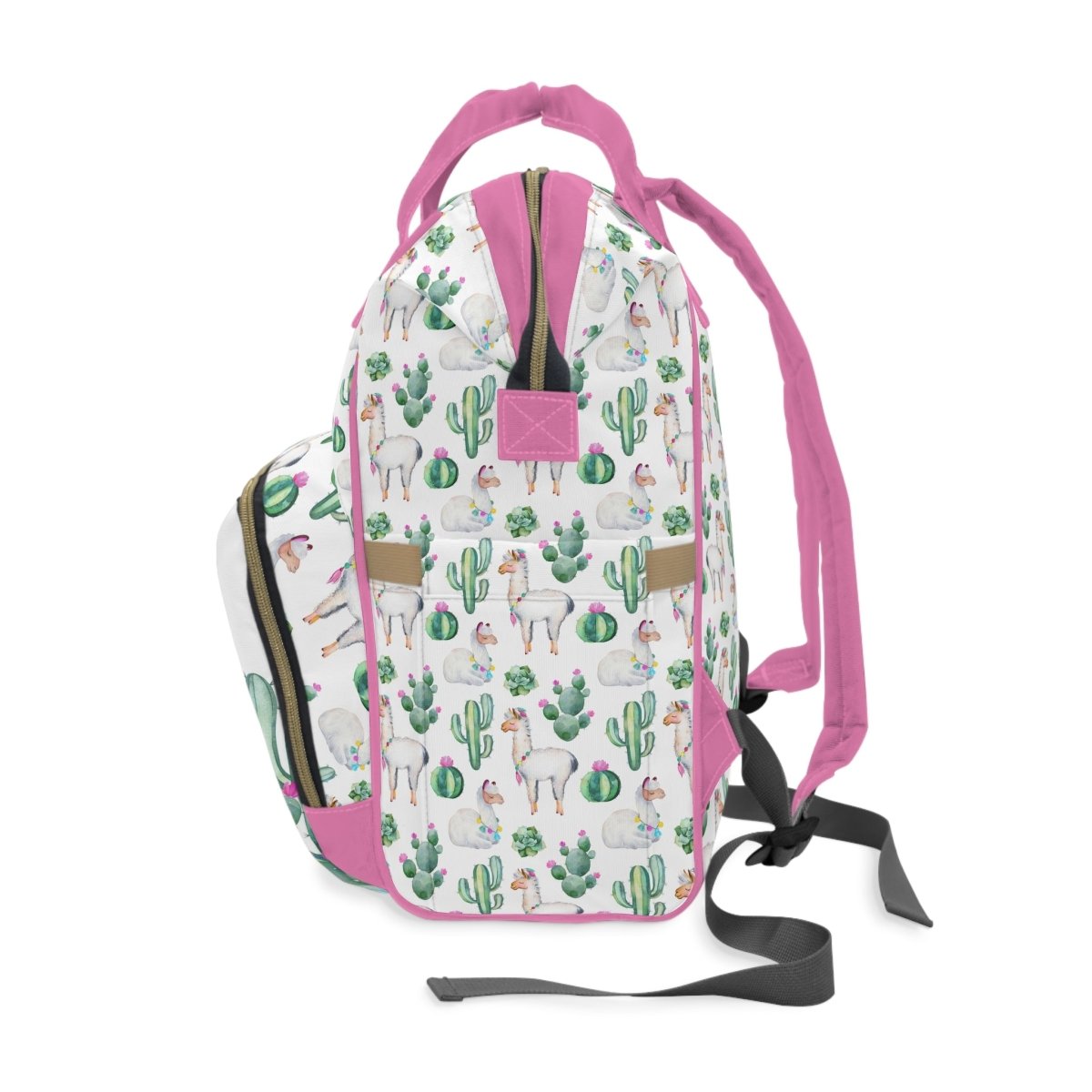 Llama Love Personalized Backpack Diaper Bag - gender_girl, Llama Love, text