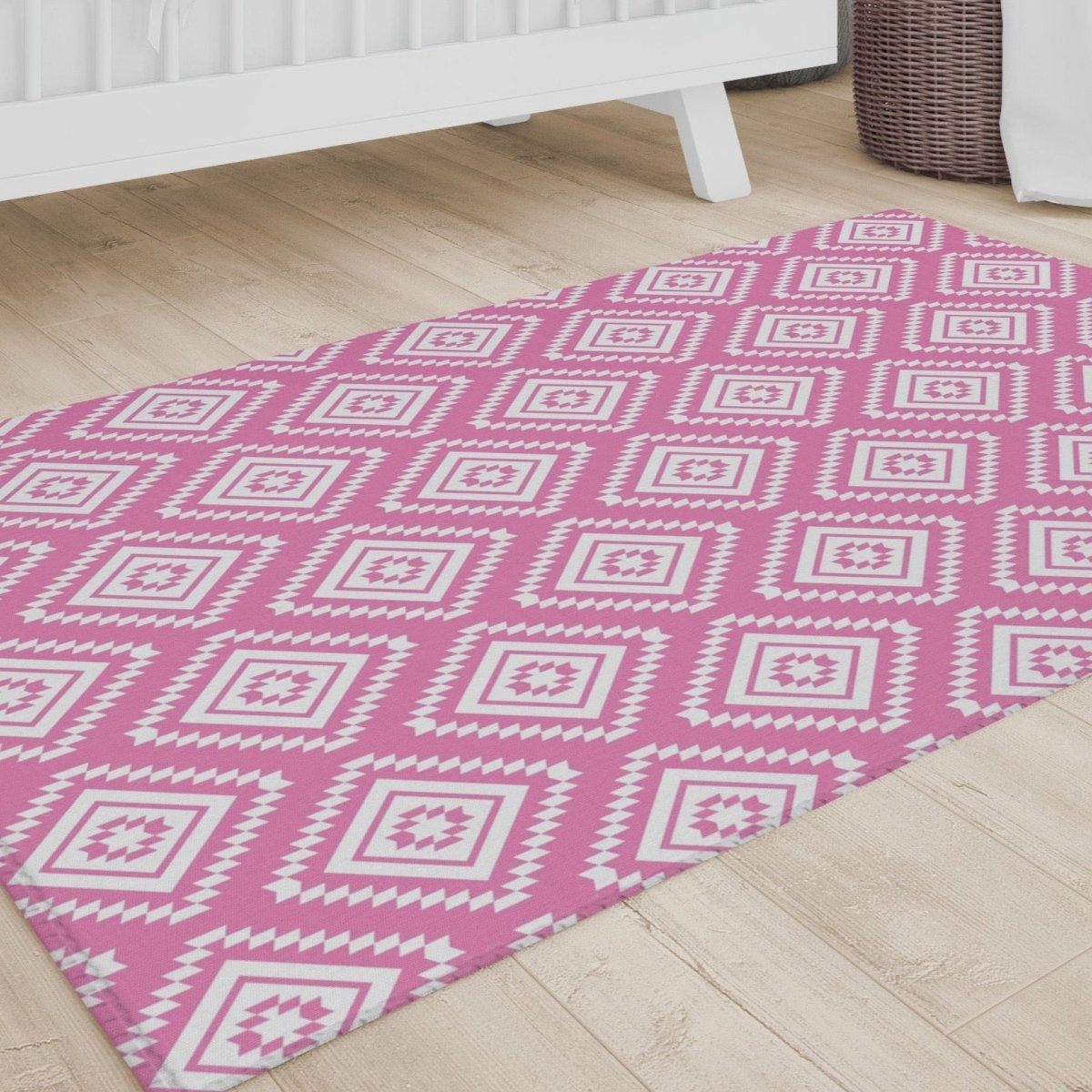 Llama Love Pink Aztec Nursery Rug - gender_girl, Llama Love, Theme_Southwestern