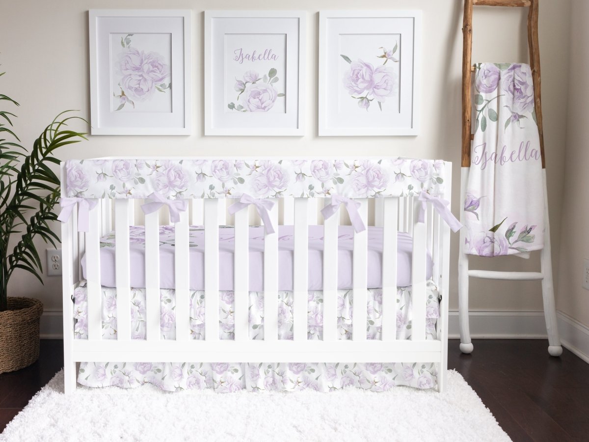 Lovely Lavender Crib Rail Guards - gender_girl, Lovely Lavender, Theme_Floral