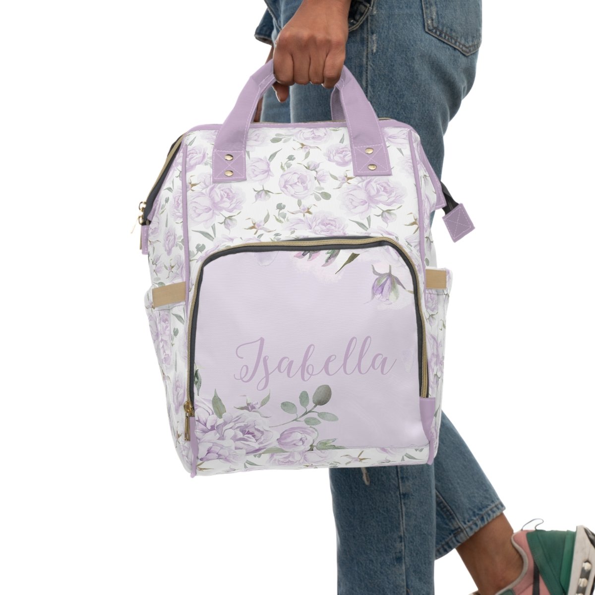 Lovely Lavender Personalized Backpack Diaper Bag - gender_girl, Lovely Lavender, text