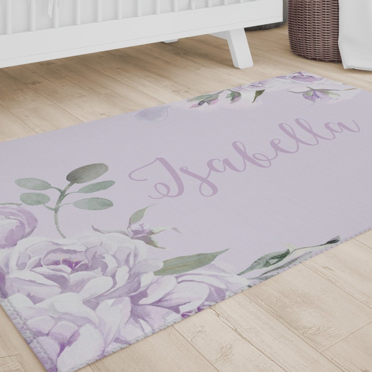 Lovely Lavender Personalized Nursery Rug - gender_girl, Lovely Lavender, text