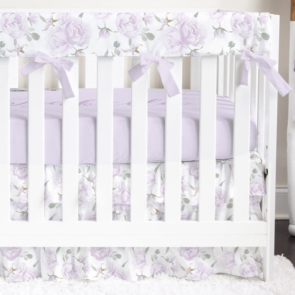 Lovely Lavender Ruffled Crib Bedding - gender_girl, Lovely Lavender, text