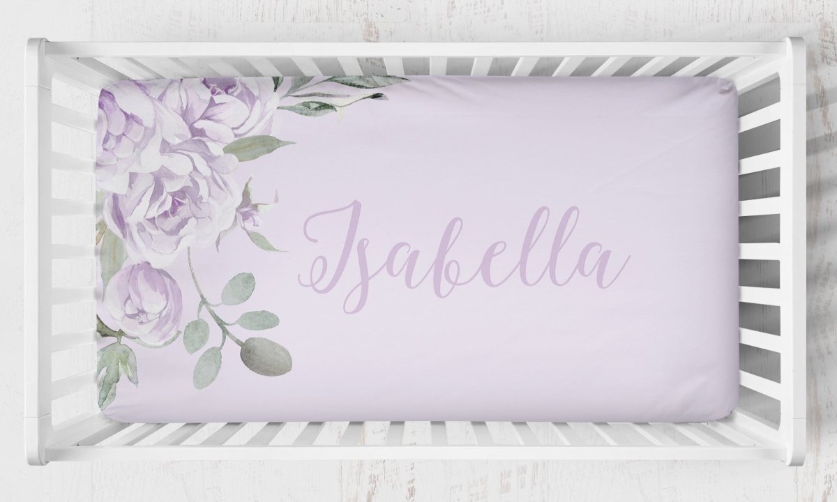 Lovely Lavender Ruffled Crib Bedding - gender_girl, Lovely Lavender, text