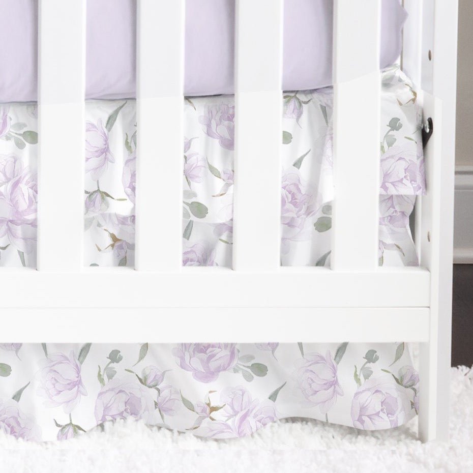Lovely Lavender Ruffled Crib Skirt - gender_girl, Lovely Lavender, Theme_Floral