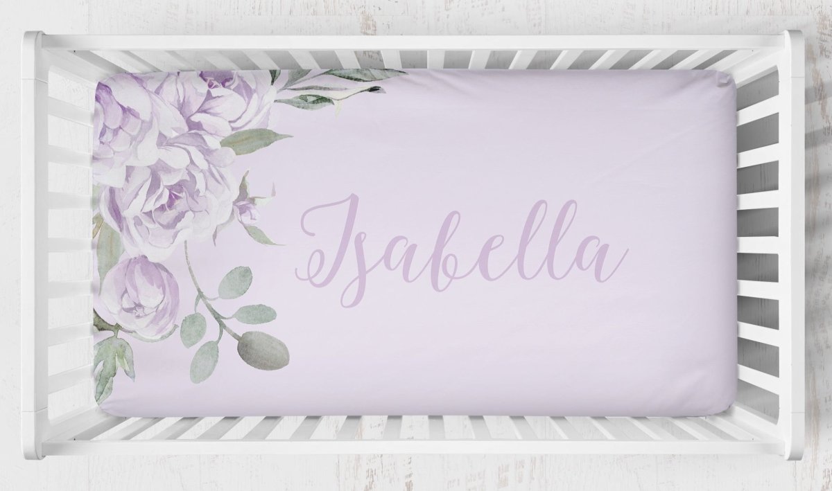 Lovely Lavender Scalloped Crib Bedding - gender_girl, Lovely Lavender, text