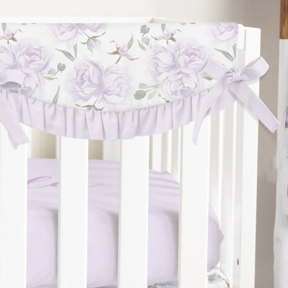 Lovely Lavender Scalloped Crib Rail Guards - gender_girl, Lovely Lavender, Theme_Floral