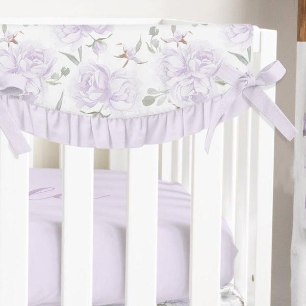 Lovely Lavender Scalloped Crib Rail Guards - gender_girl, Lovely Lavender, Theme_Floral