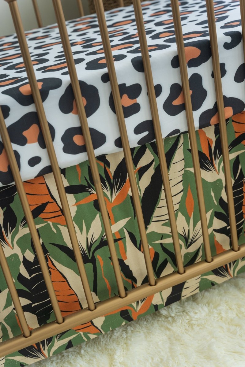 Luxe Leopard Palm Crib Bedding - gender_boy, gender_girl, gender_neutral