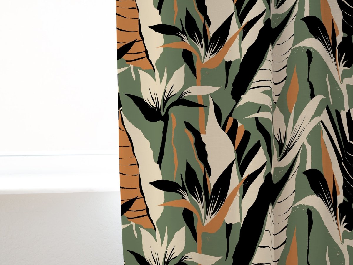 Luxe Leopard Palm Curtain Panel - gender_boy, gender_neutral, Luxe Leopard