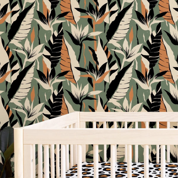 Luxe Leopard Palm Peel & Stick Wallpaper - gender_boy, gender_neutral, Luxe Leopard