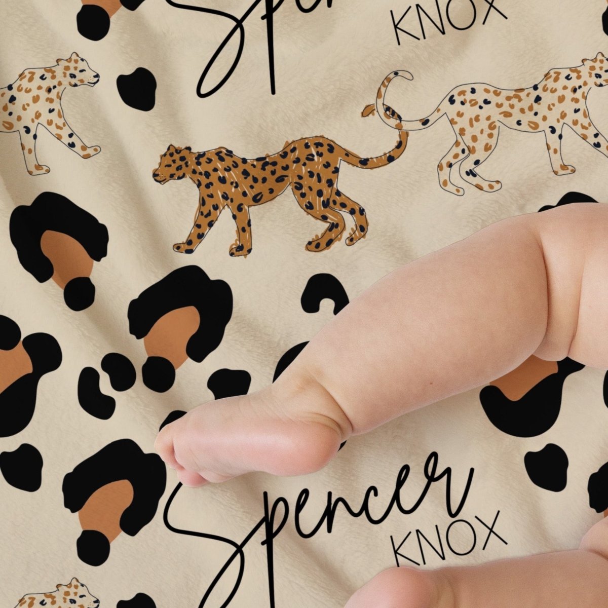 Luxe Leopard Personalized Baby Blanket - gender_boy, gender_neutral, Luxe Leopard