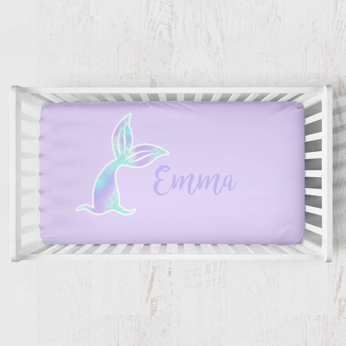 Mermaid Love Personalized Crib Sheet - gender_girl, Personalized_Yes, text