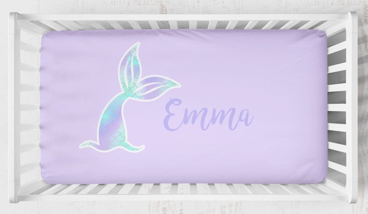 Mermaid Love Scales Ruffled Crib Bedding - Crib Bedding Sets