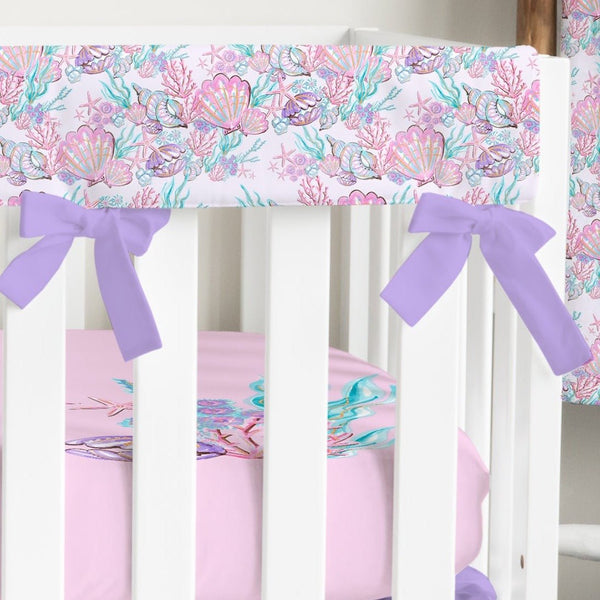 Mermaid Seashells Crib Rail Guards - gender_girl, Mermaid Seashells, Theme_Ocean