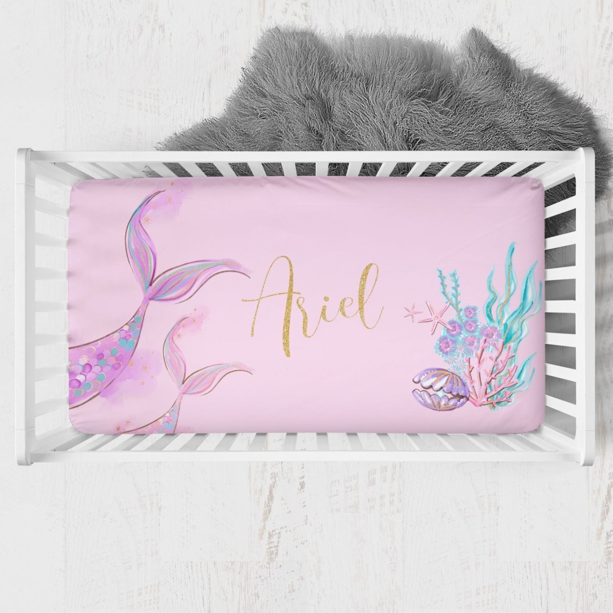 Mermaid Seashells Nursery Collection - gender_girl, Mermaid Seashells, text