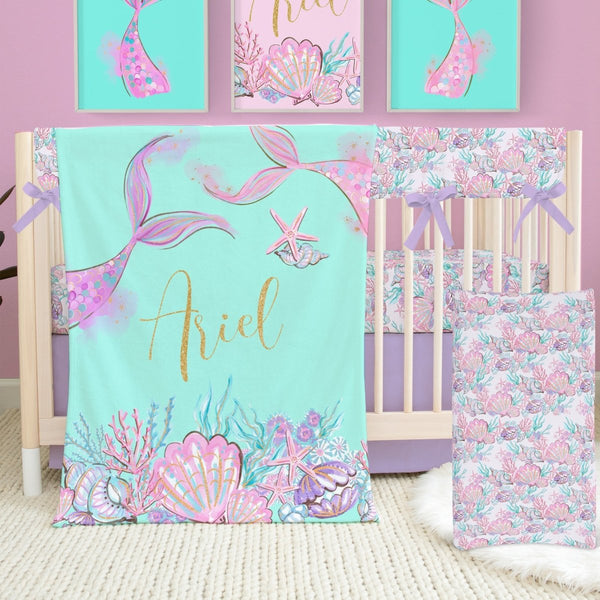 Mermaid Seashells Nursery Collection - gender_girl, Mermaid Seashells, text