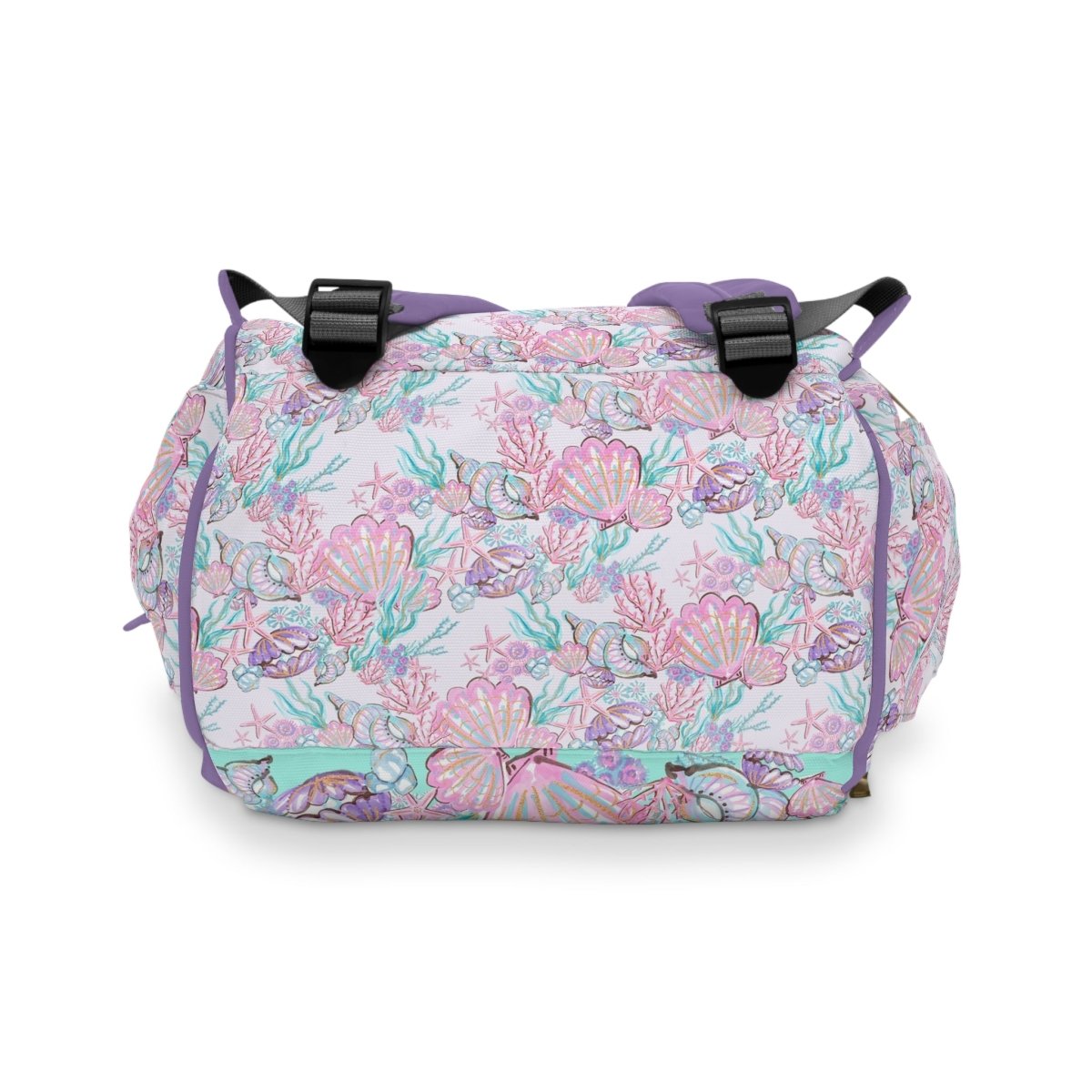 Mermaid Seashells Personalized Backpack Diaper Bag - gender_girl, Mermaid Seashells, text