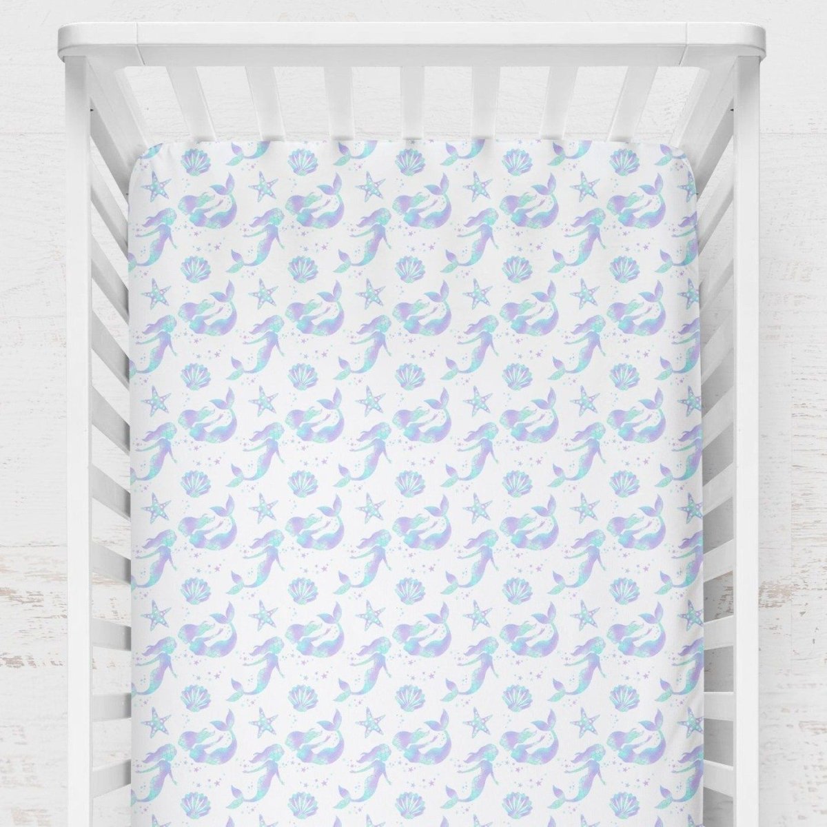 Mermaid Love Crib Sheet - gender_girl, Theme_Ocean,