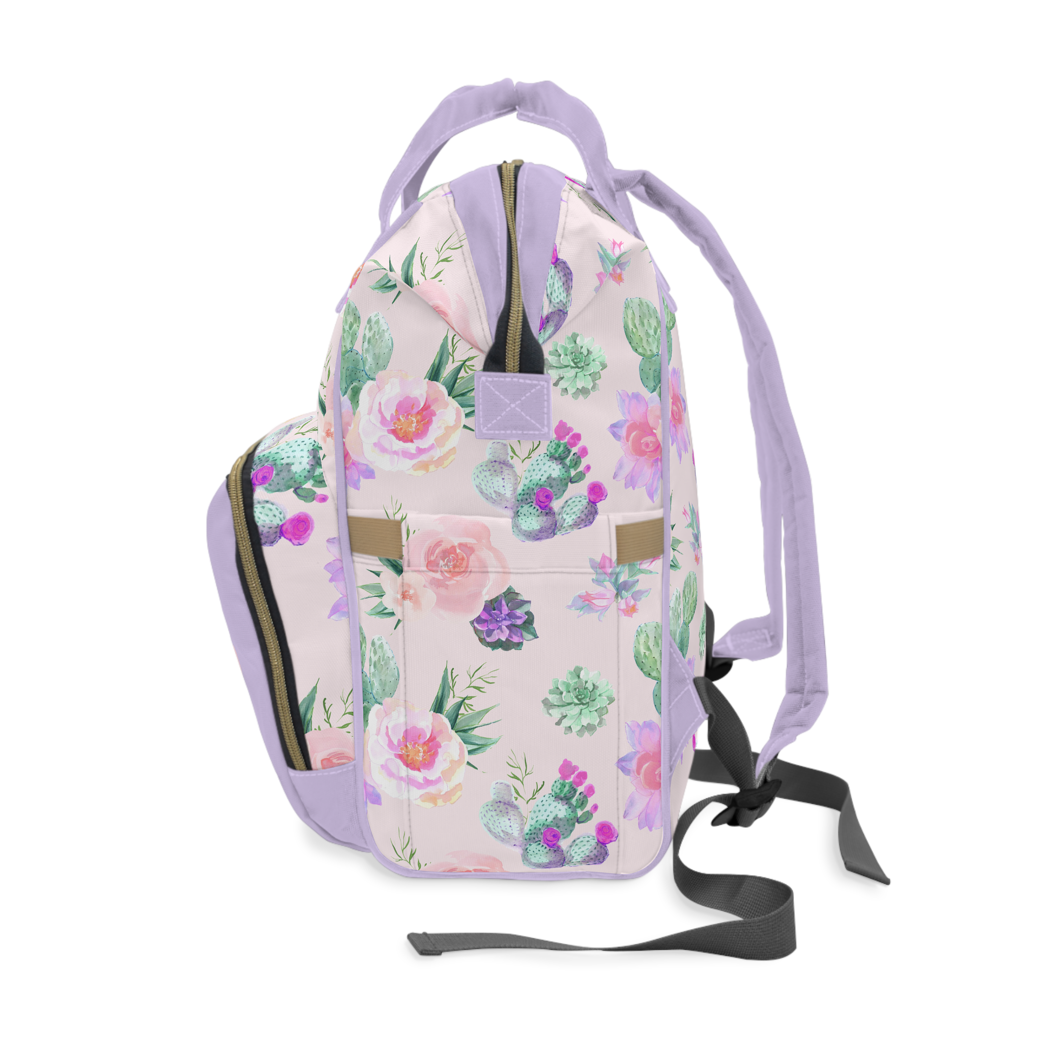 Cactus Floral Personalized Backpack Diaper Bag - Cactus Floral, gender_girl, text