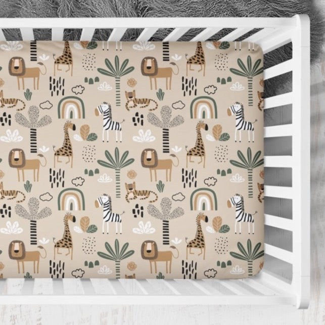 Mod Safari Crib Sheet - gender_boy, Theme_Jungle,