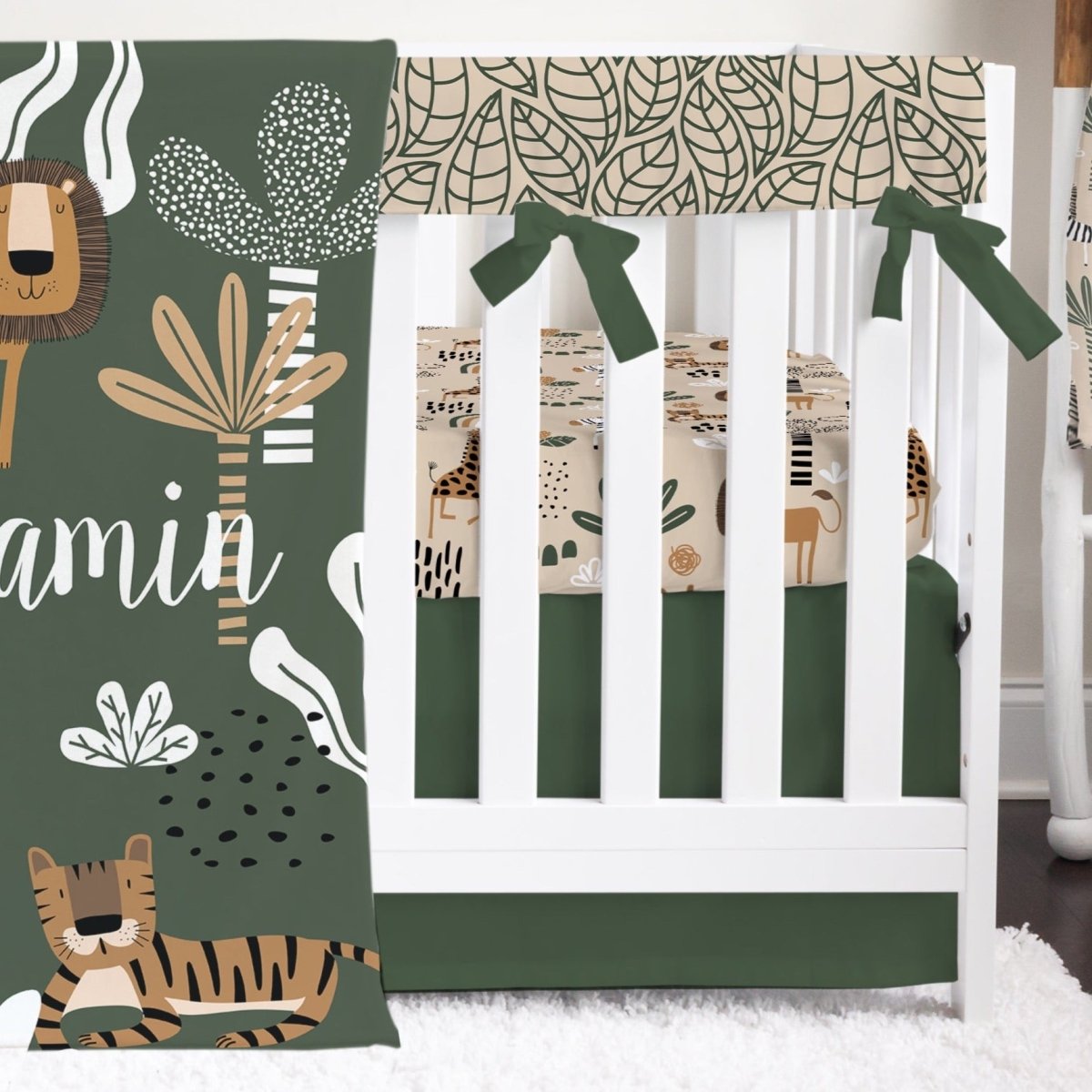 Mod Safari Leaf Crib Bedding - gender_boy, Mod Safari, text