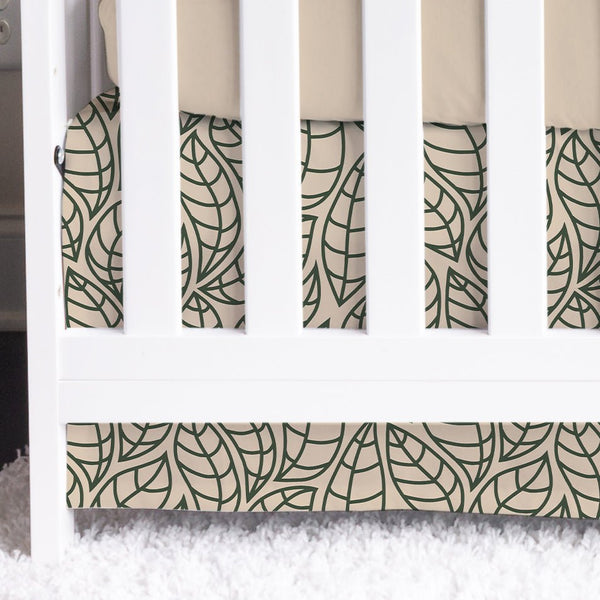 Mod Safari Leaf Crib Skirt - gender_boy, gender_neutral, Mod Safari