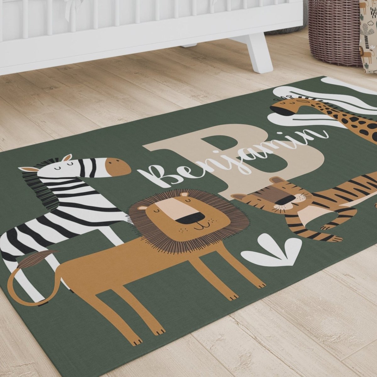 Mod Safari Nursery Rug - gender_boy, Mod Safari, text