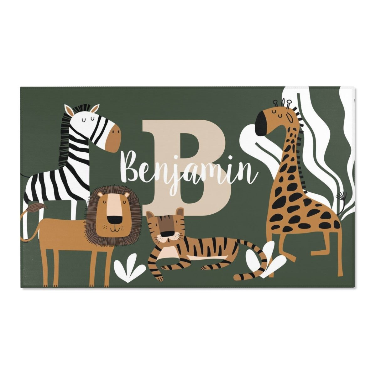 Mod Safari Nursery Rug - gender_boy, Mod Safari, text