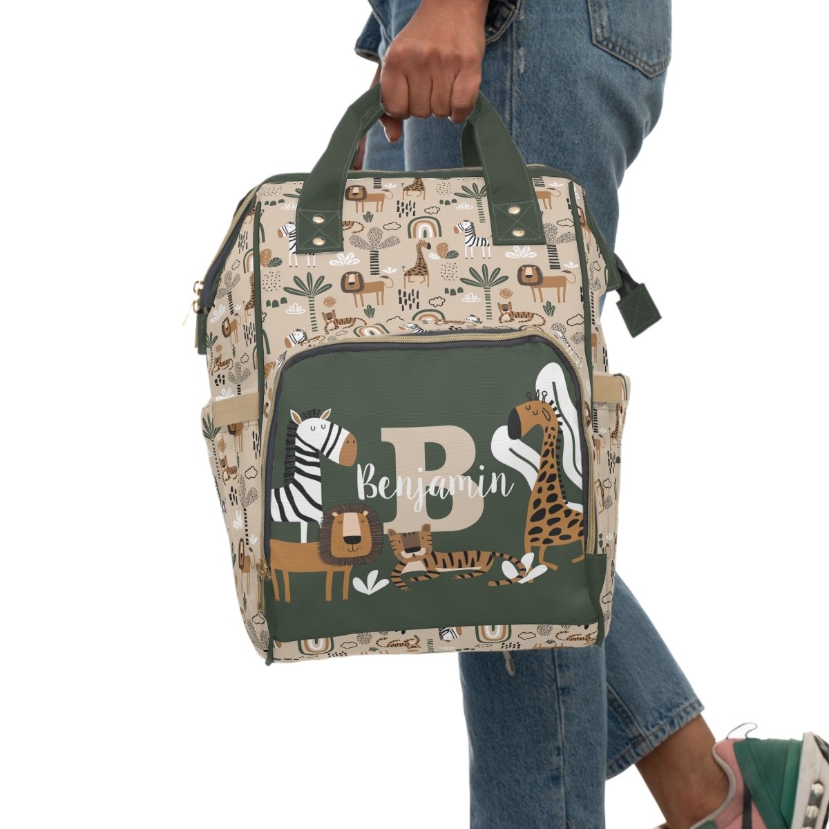 Mod Safari Personalized Backpack Diaper Bag - gender_boy, Mod Safari, text