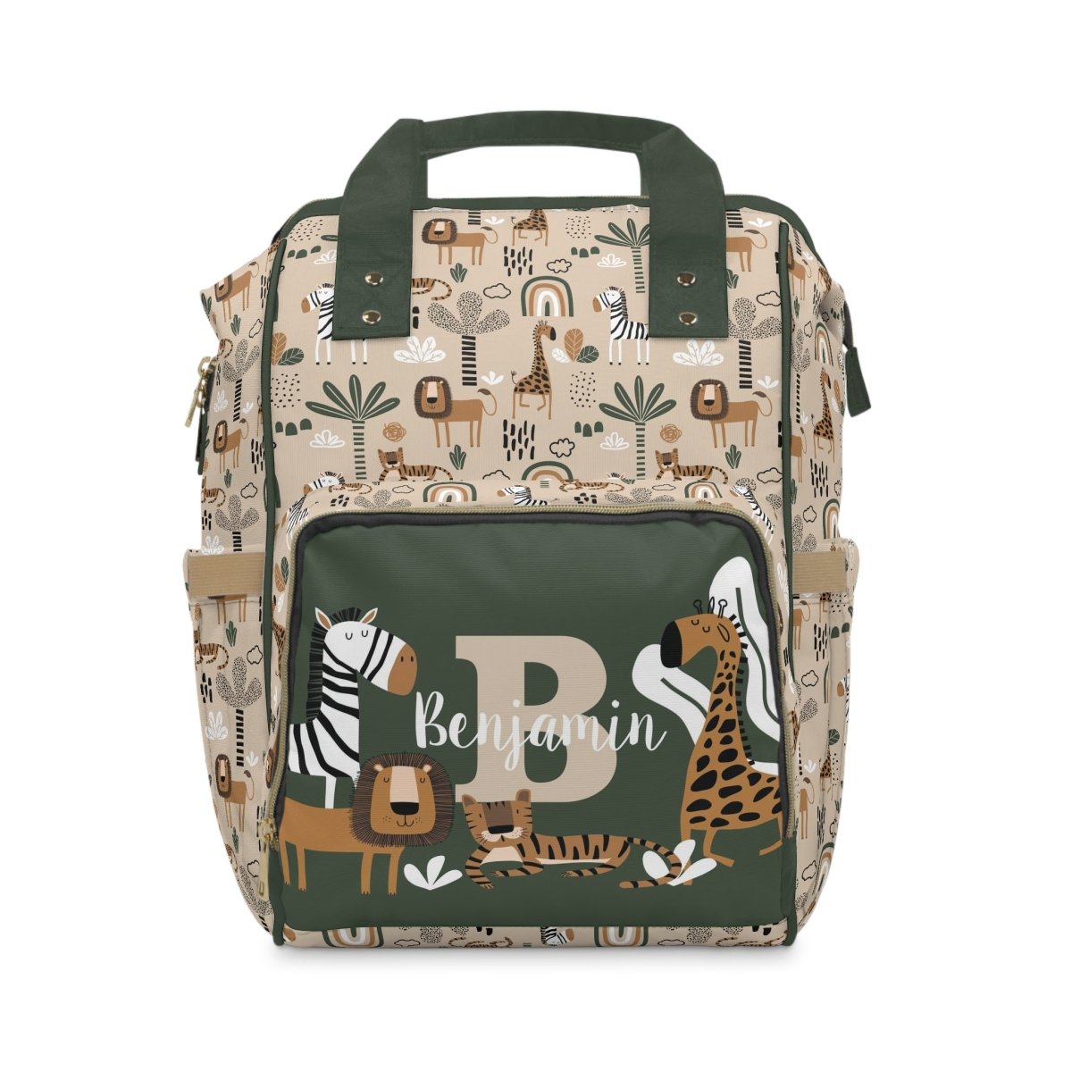 Mod Safari Personalized Backpack Diaper Bag - gender_boy, Mod Safari, text