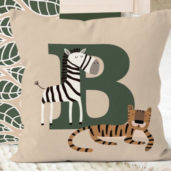 Mod Safari Personalized Nursery Pillow - gender_boy, Mod Safari, text