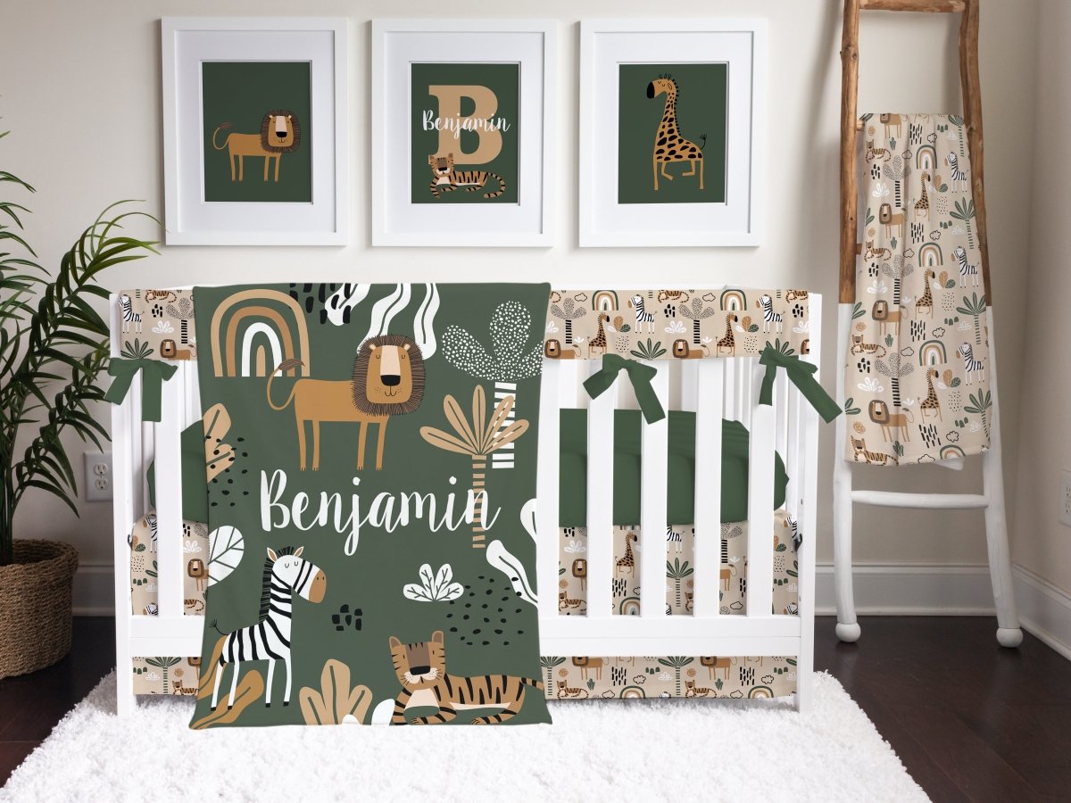 Mod Safari Solid Crib Sheet - gender_boy, Theme_Jungle, Theme_Solid