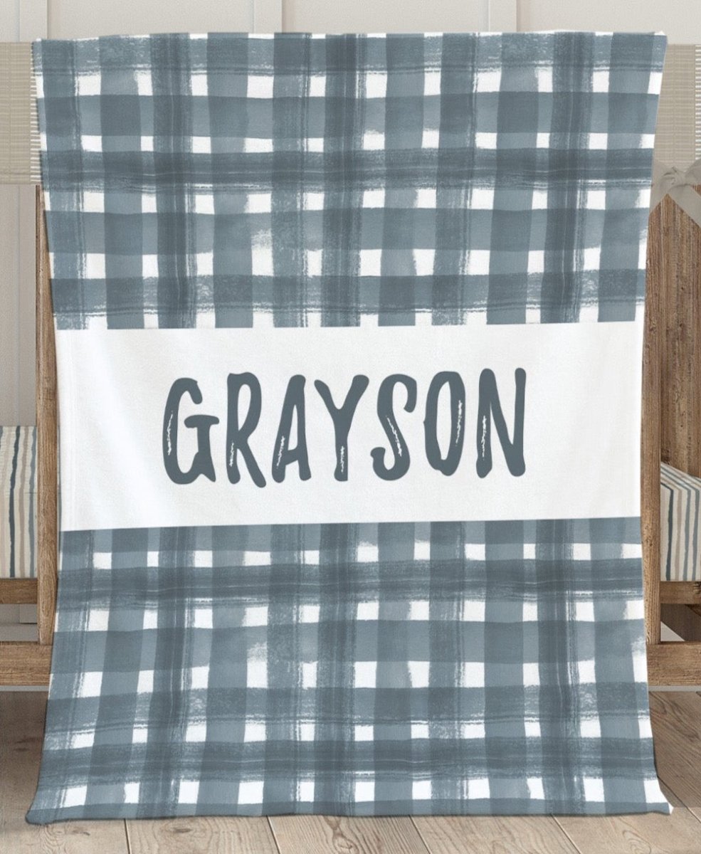 Modern Farmhouse Hashes Crib Bedding - gender_boy, Modern Farmhouse, text