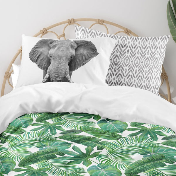 Modern Jungle Palm Kids Bedding Set (Comforter or Duvet Cover)