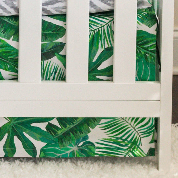 Modern Jungle Palm Crib Skirt - gender_boy, gender_neutral, Modern Jungle