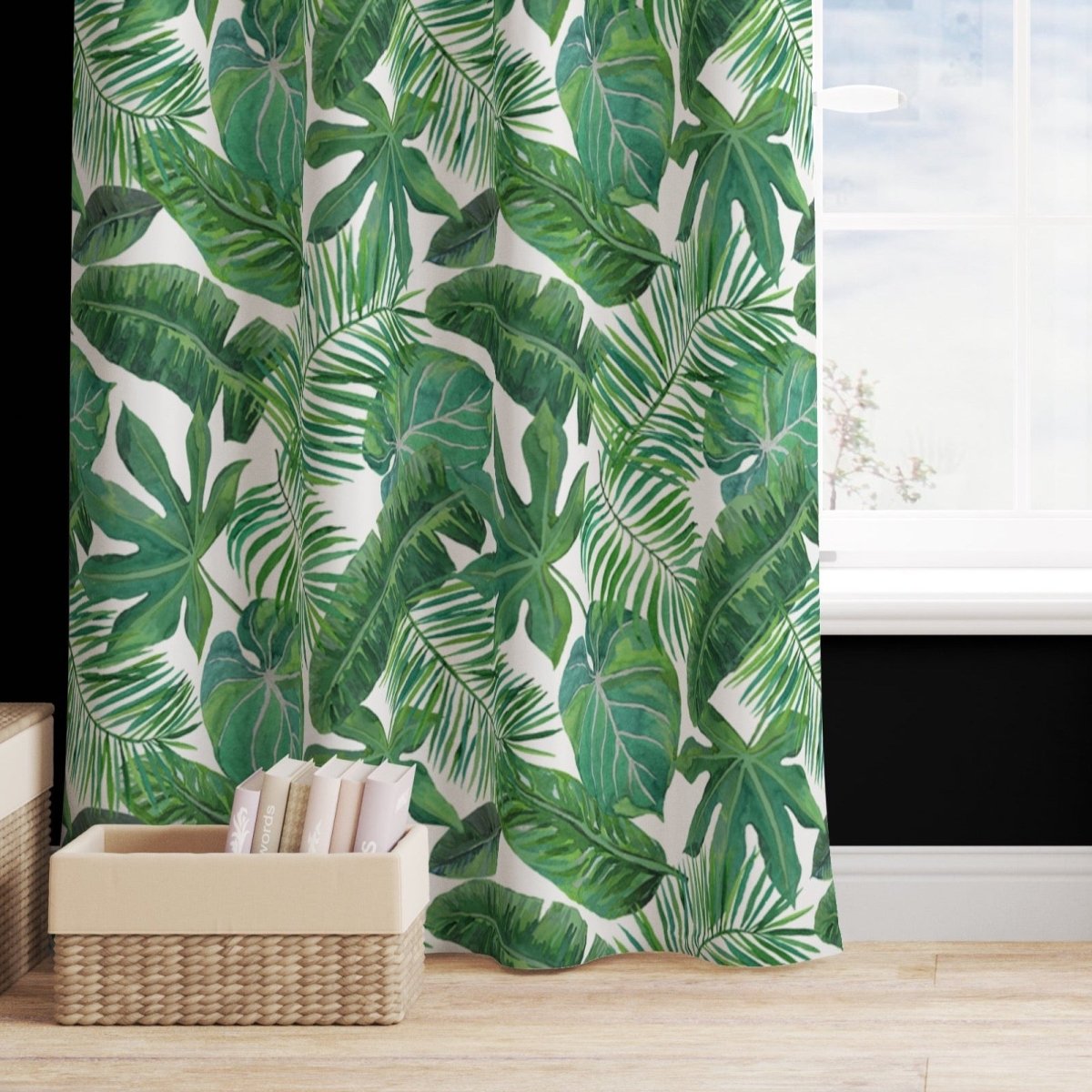 Modern Jungle Palm Curtain Panel - gender_boy, gender_neutral, Modern Jungle