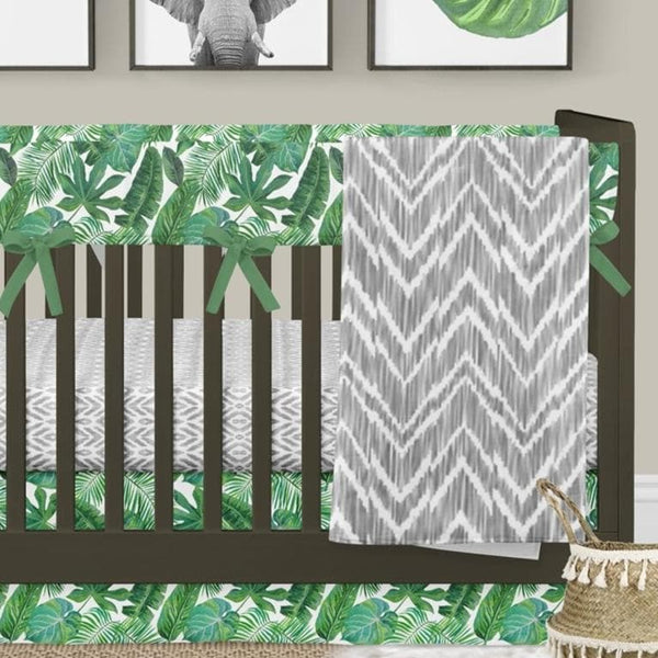 Modern Jungle Palm Rail Guard Crib Bedding - gender_boy, gender_neutral, Modern Jungle