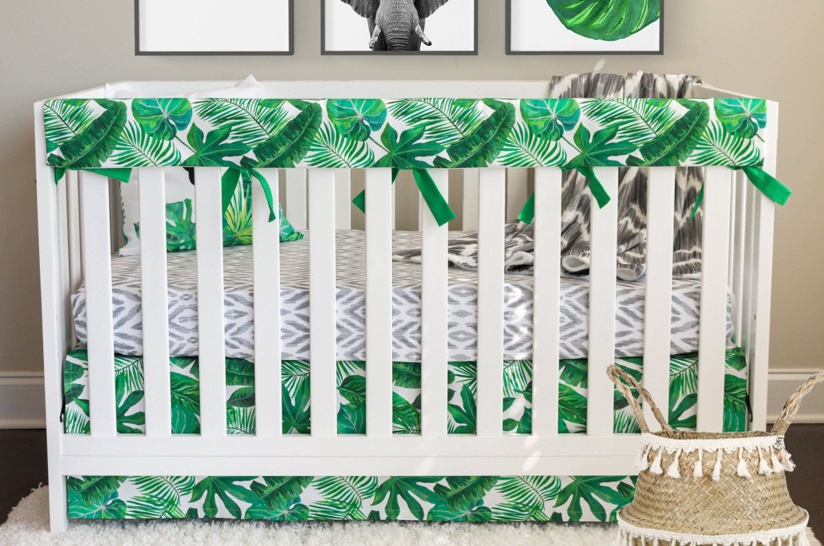 Modern Jungle Palm Rail Guard Crib Bedding - gender_boy, gender_neutral, Modern Jungle