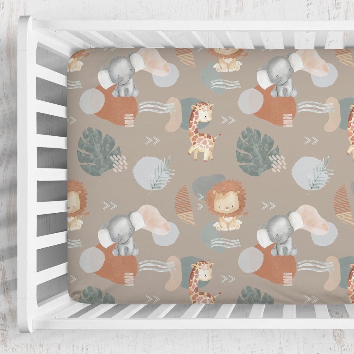 Modern Lion Dark Crib Sheet - gender_boy, Modern Lion, Theme_Jungle