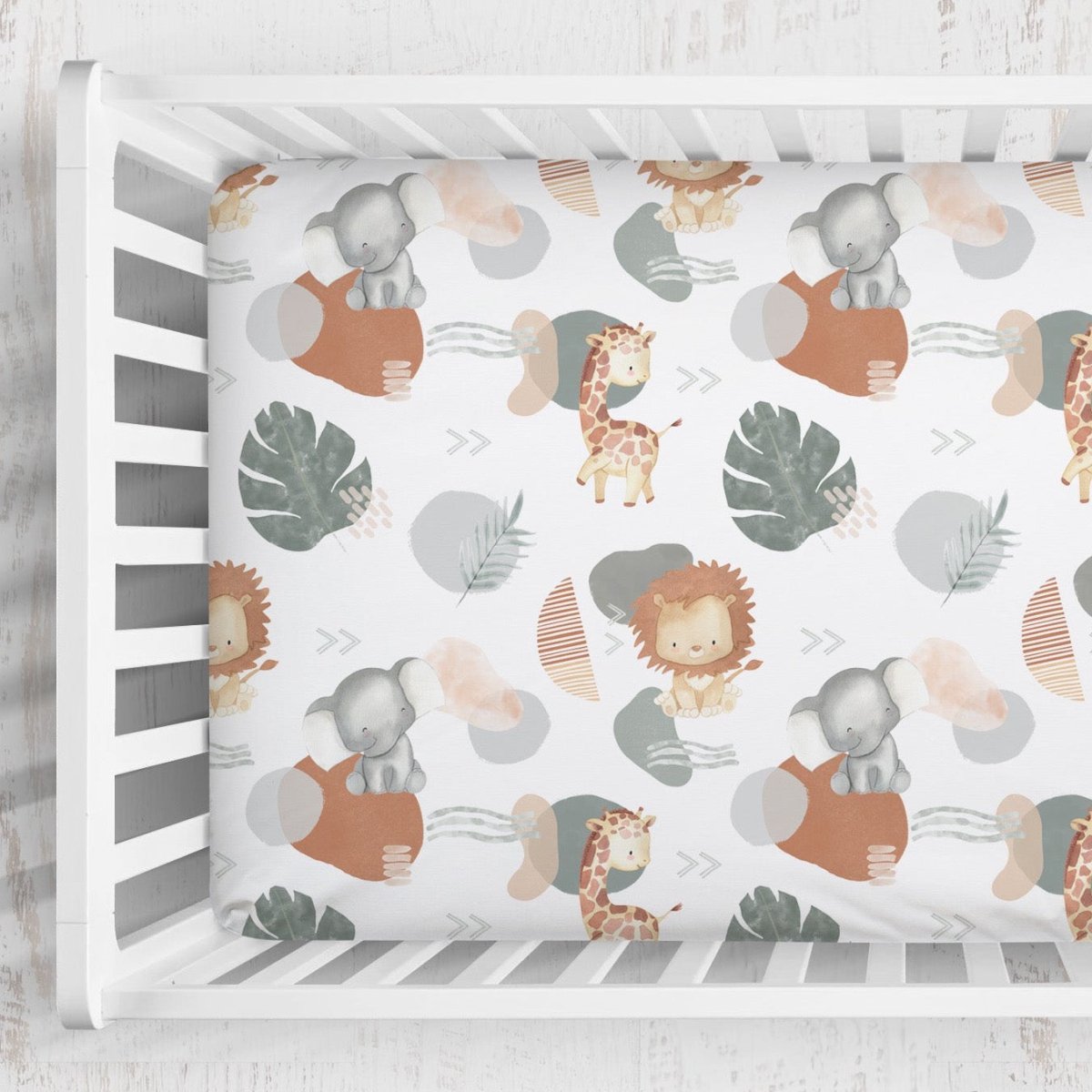 Modern Lion Light Crib Sheet - gender_boy, Modern Lion, Theme_Jungle