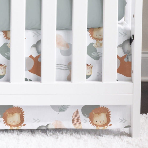 Modern Lion Light Crib Skirt - gender_boy, Modern Lion, Theme_Jungle