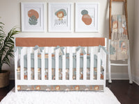 Modern Lion Rust Crib Rail Guards - gender_boy, Modern Lion, Theme_Jungle